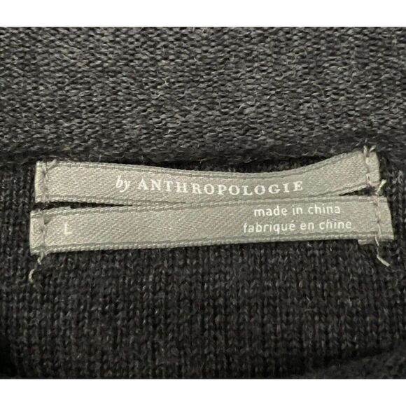 Anthropologie Wool Women Sz L Jolene Cowl Neck Pullover Sweater Dark Gray - Picture 6 of 10